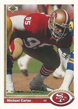 NFL karty, Michael Carter San Francisco 49ers 1991 Upper Deck NFL #407, Fotbalové karty a hokejové kartičky