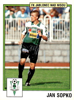 Jan Sopko Jablonec samolepka Panini Cesky Fotbal 1997 #112