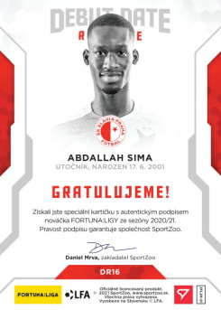2020-21 SportZoo Abdallah Sima Debut Date Rookie, Slavia Prague, Brighton  FC