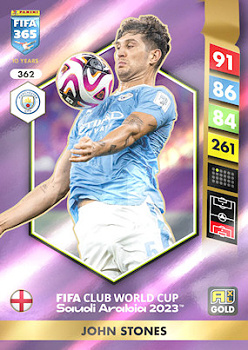 John Stones Manchester City Panini FIFA 365 2025 Adrenalyn XL FIFA Club World Cup 2023 #362