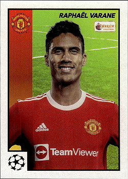 Raphael Varane Manchester United Topps Merlin Heritage 97 UEFA Champions League 2021/22 #37