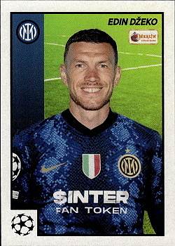 Edin Dzeko Internazionale Milano Topps Merlin Heritage 97 UEFA Champions League 2021/22 #55