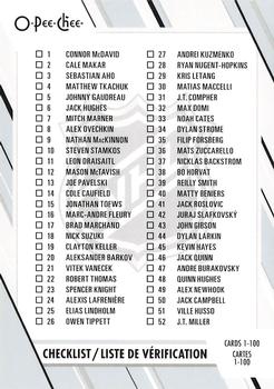 Checklist Upper Deck O-Pee-Chee 2023/24 Checklist #100