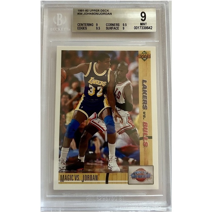 Magic Johnson Michael Jordan Los Angeles Lakers Chicago Bulls BGS 9 1991/92 Upper Deck Classic Confrontation #34