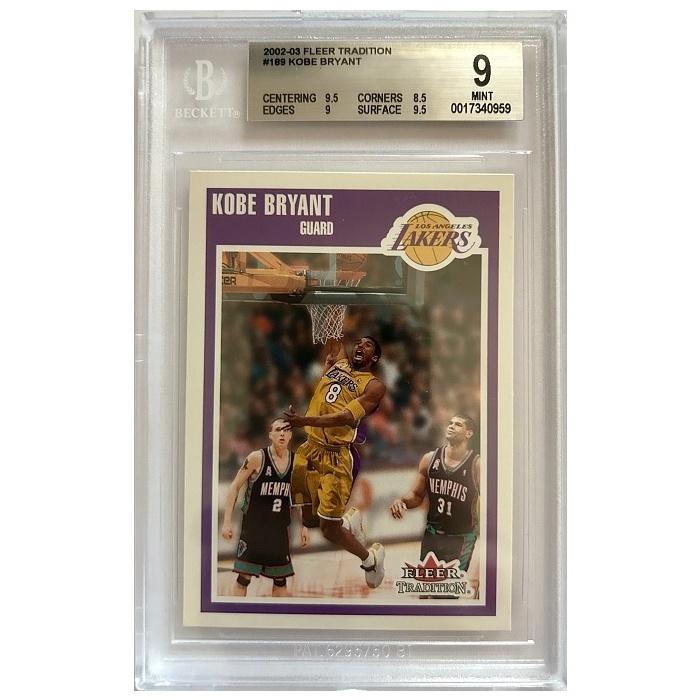 Kobe Bryant Los Angeles Lakers BGS 9 2002/03 Fleer Tradition #189