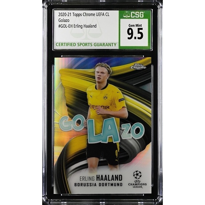 Erling Haaland Borussia Dortmund CSG 9.5 2020/21 Topps Chrome UCL Golazo #GOL-EH