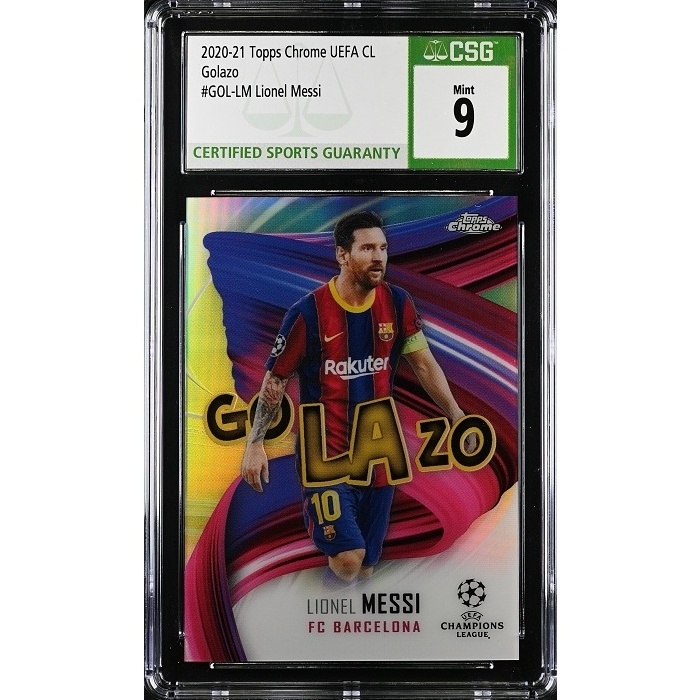 Lionel Messi FC Barcelona CSG 9 2020/21 Topps Chrome UCL Golazo #GOL-LM