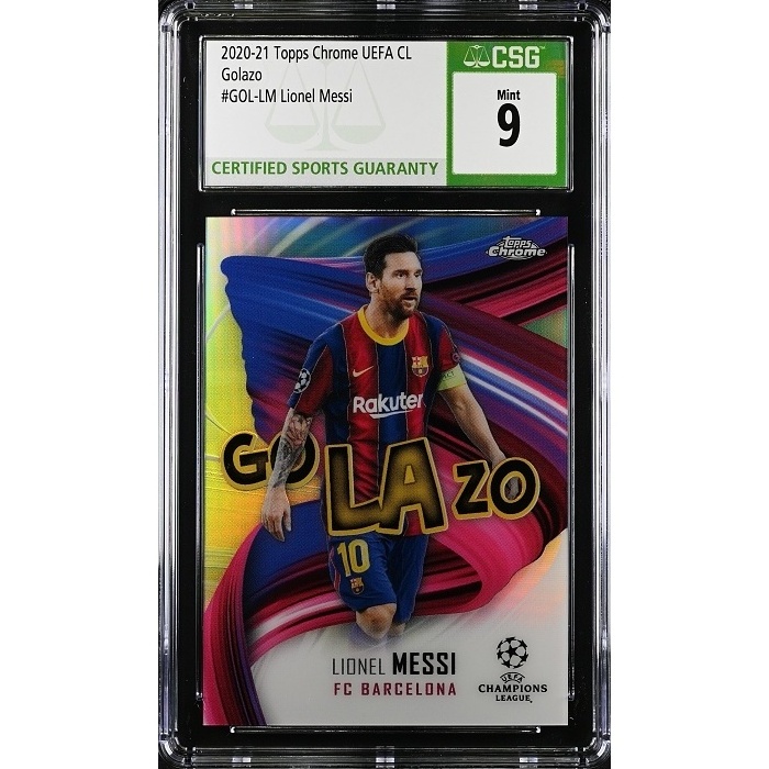 Lionel Messi FC Barcelona CSG 9 2020/21 Topps Chrome UCL Golazo #GOL-LM