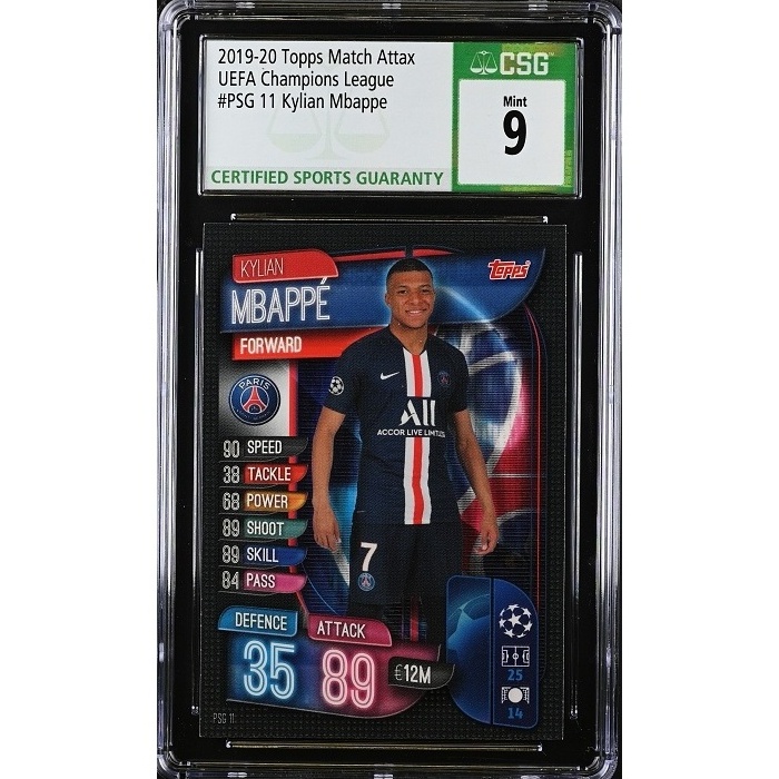 Kylian Mbappe Paris Saint-Germain CSG 9 2019/20 Topps UCL Match Attax US Edition #PSG 11