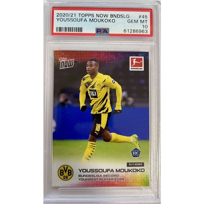 Youssoufa Moukoko Borussia Dortmund PSA 10 2020/21 Topps Now Bundesliga / Online Exclusive / English #45