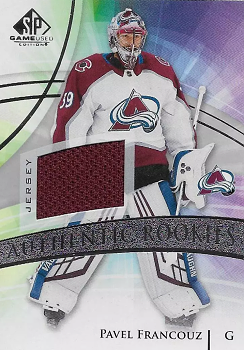 Pavel Francouz Colorado Avalanche Upper Deck SP Game Used 2020/21 Silver Jersey Authentic Rookies #197