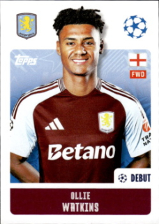 Ollie Watkins Aston Villa samolepka Topps UEFA Champions League 2024/25 #74