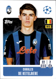 Charles De Ketelaere Atalanta BC samolepka Topps UEFA Champions League 2024/25 #85