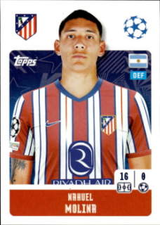 Nahuel Molina Atletico Madrid samolepka Topps UEFA Champions League 2024/25 #92