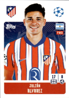 Julian Alvarez Atletico Madrid samolepka Topps UEFA Champions League 2024/25 #99