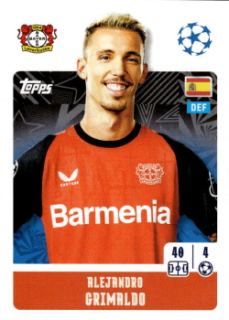 Alejandro Grimaldo Bayer 04 Leverkusen samolepka Topps UEFA Champions League 2024/25 #105