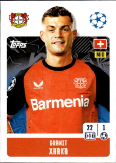 Granit Xhaka Bayer 04 Leverkusen samolepka Topps UEFA Champions League 2024/25 #107