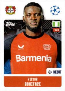 Victor Boniface Bayer 04 Leverkusen samolepka Topps UEFA Champions League 2024/25 #111