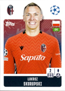 Lukasz Skorupski Bologna samolepka Topps UEFA Champions League 2024/25 #114