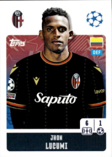 Jhon Lucumi Bologna samolepka Topps UEFA Champions League 2024/25 #115