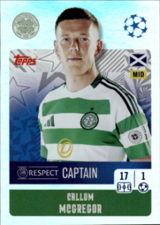 Callum McGregor Celtic Glasgow samolepka Topps UEFA Champions League 2024/25 Captain #137