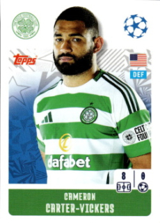 Cameron Carter-Vickers Celtic Glasgow samolepka Topps UEFA Champions League 2024/25 #141