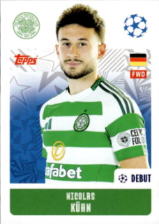 Nicolas Kuhn Celtic Glasgow samolepka Topps UEFA Champions League 2024/25 #144