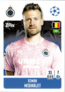 Simon Mignolet Club Brugge samolepka Topps UEFA Champions League 2024/25 #150