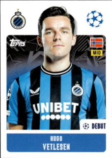 Hugo Vetlesen Club Brugge samolepka Topps UEFA Champions League 2024/25 #155