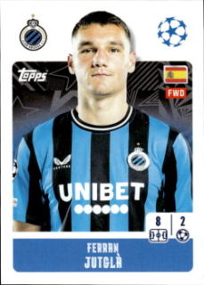 Ferran Jutgla Club Brugge samolepka Topps UEFA Champions League 2024/25 #158