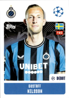 Gustaf Nilsson Club Brugge samolepka Topps UEFA Champions League 2024/25 #159