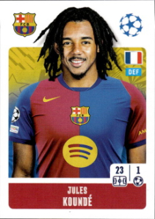 Jules Kounde FC Barcelona samolepka Topps UEFA Champions League 2024/25 #163