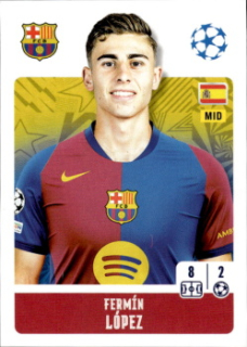 Fermin Lopez FC Barcelona samolepka Topps UEFA Champions League 2024/25 #166