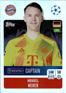 Manuel Neuer Bayern Munchen samolepka Topps UEFA Champions League 2024/25 Captain #173