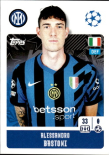 Alessandro Bastoni Internazionale Milano samolepka Topps UEFA Champions League 2024/25 #187