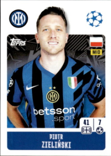 Piotr Zielinski Internazionale Milano samolepka Topps UEFA Champions League 2024/25 #193