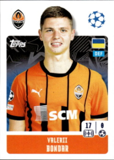 Valeriy Bondar Shakhtar Donetsk samolepka Topps UEFA Champions League 2024/25 #199