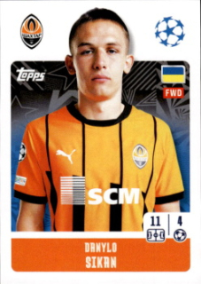 Danylo Sikan Shakhtar Donetsk samolepka Topps UEFA Champions League 2024/25 #207