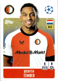 Quinten Timber Feyenoord samolepka Topps UEFA Champions League 2024/25 #215