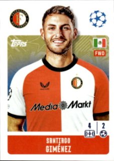 Santiago Gimenez Feyenoord samolepka Topps UEFA Champions League 2024/25 #218