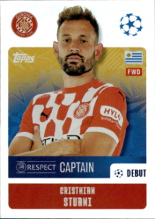 Cristhian Stuani Girona FC samolepka Topps UEFA Champions League 2024/25 Captain #221