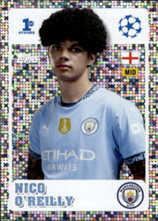 Nico O'Reilly Manchester City samolepka Topps UEFA Champions League 2024/25 1st Sticker #232