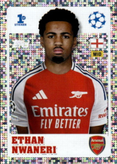 Ethan Nwaneri Arsenal samolepka Topps UEFA Champions League 2024/25 1st Sticker #233