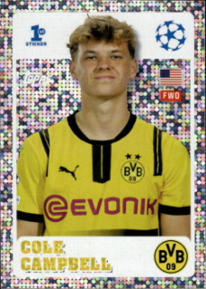 Cole Campbell Borussia Dortmund samolepka Topps UEFA Champions League 2024/25 1st Sticker #234