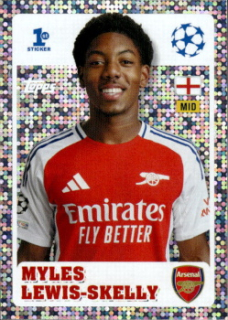 Myles Lewis-Skelly Arsenal samolepka Topps UEFA Champions League 2024/25 1st Sticker #237