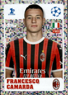 Francesco Camarda A.C. Milan samolepka Topps UEFA Champions League 2024/25 1st Sticker #244