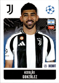 Nicolas Gonzalez Juventus FC samolepka Topps UEFA Champions League 2024/25 #256