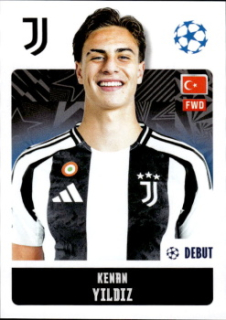 Kenan Yildiz Juventus FC samolepka Topps UEFA Champions League 2024/25 #258