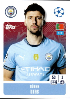 Ruben Dias Manchester City samolepka Topps UEFA Champions League 2024/25 #274