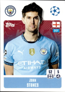 John Stones Manchester City samolepka Topps UEFA Champions League 2024/25 #275